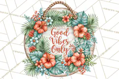 Inspirational Round Floral Door Sign PNG Designs Product Image 3