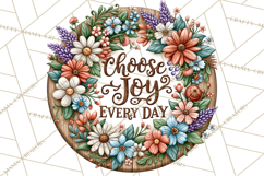 Inspirational Round Floral Door Sign PNG Designs Product Image 3