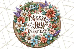 Inspirational Round Floral Door Sign PNG Designs Product Image 3