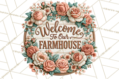 Inspirational Round Floral Door Sign PNG Designs Product Image 4