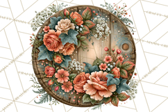 Inspirational Round Floral Door Sign PNG Designs Product Image 2