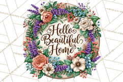 Inspirational Round Floral Door Sign PNG Designs Product Image 3