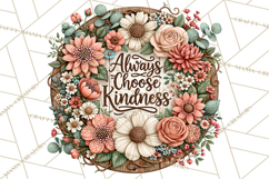 Inspirational Round Floral Door Sign PNG Designs Product Image 4