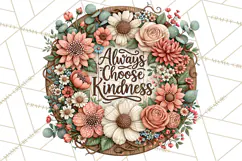 Inspirational Round Floral Door Sign PNG Designs Product Image 4