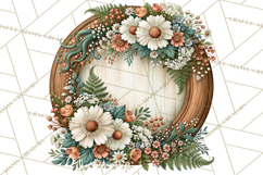 Inspirational Round Floral Door Sign PNG Designs Product Image 3