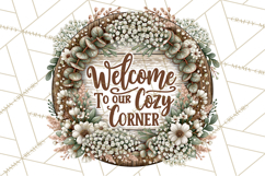 Inspirational Round Floral Door Sign PNG Designs Product Image 4