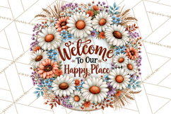 Inspirational Round Floral Door Sign PNG Designs Product Image 4
