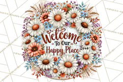 Inspirational Round Floral Door Sign PNG Designs Product Image 4