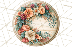 Inspirational Round Floral Door Sign PNG Designs Product Image 3