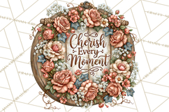 Inspirational Round Floral Door Sign PNG Designs Product Image 4