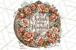 Inspirational Round Floral Door Sign PNG Designs Product Image 4