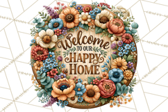 Inspirational Round Floral Door Sign PNG Designs Product Image 2