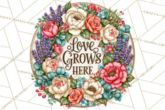 Inspirational Round Floral Door Sign PNG Designs Product Image 3