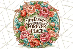 Inspirational Round Floral Door Sign PNG Designs Product Image 5