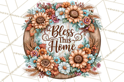 Inspirational Round Floral Door Sign PNG Designs Product Image 2
