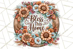 Inspirational Round Floral Door Sign PNG Designs Product Image 2