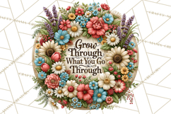Inspirational Round Floral Door Sign PNG Designs Product Image 2