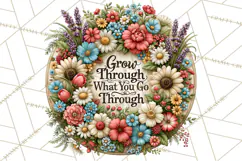 Inspirational Round Floral Door Sign PNG Designs Product Image 2