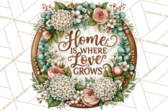 Inspirational Round Floral Door Sign PNG Designs Product Image 3