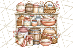 Cottage Pantry Farmhouse Kitchen Clipart PNG Product Image 2