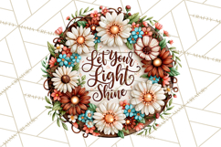 Inspirational Round Floral Door Sign PNG Designs Product Image 4