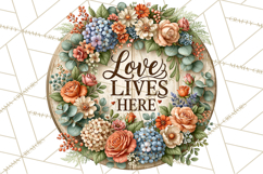 Inspirational Round Floral Door Sign PNG Designs Product Image 2