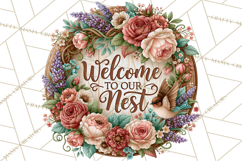 Inspirational Round Floral Door Sign PNG Designs Product Image 3