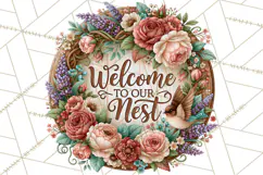 Inspirational Round Floral Door Sign PNG Designs Product Image 3