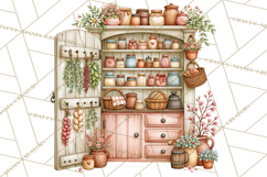 Cottage Pantry Farmhouse Kitchen Clipart PNG Product Image 4