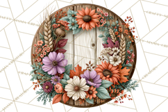 Inspirational Round Floral Door Sign PNG Designs Product Image 2