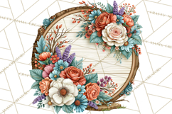 Inspirational Round Floral Door Sign PNG Designs Product Image 2