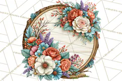 Inspirational Round Floral Door Sign PNG Designs Product Image 2