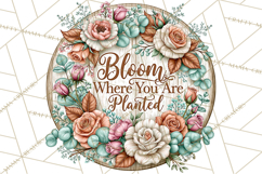 Inspirational Round Floral Door Sign PNG Designs Product Image 5