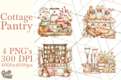Cottage Pantry Farmhouse Kitchen Clipart PNG Product Image 1
