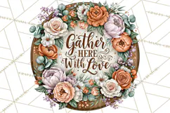 Inspirational Round Floral Door Sign PNG Designs Product Image 3