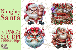 Naughty Santa Christmas Clipart PNG Product Image 1
