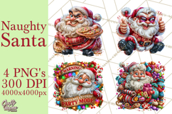 Naughty Santa Christmas Clipart PNG Product Image 1