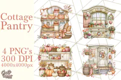 Cottage Pantry Farmhouse Kitchen Clipart PNG Product Image 1