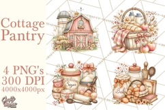 Cottage Pantry Farmhouse Kitchen Clipart PNG Product Image 1