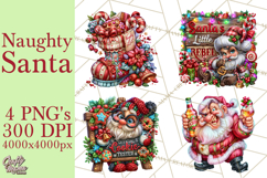 Naughty Santa Christmas Clipart PNG Product Image 1