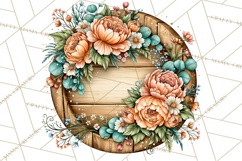 Inspirational Round Floral Door Sign PNG Designs Product Image 3