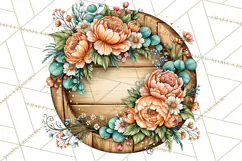 Inspirational Round Floral Door Sign PNG Designs Product Image 3