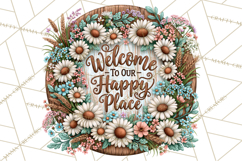 Inspirational Round Floral Door Sign PNG Designs Product Image 5