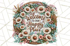 Inspirational Round Floral Door Sign PNG Designs Product Image 5