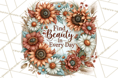 Inspirational Round Floral Door Sign PNG Designs Product Image 4