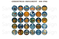 Watercolor Christmas Ornament PNG, Vintage Holiday Clipart Product Image 4