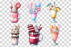Monster Milkshake | Watercolor Clipart Dessert Drink PNG Art Product Image 5