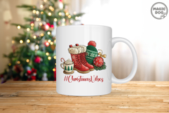 Christmas Vibes PNG|Cozy Winter Boots and Cocoa Clipart Product Image 5