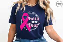 Faith over Fear Breast Cancer Awareness|Christian Cancer SVG Product Image 5