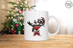 Christmas Santa Raccoon Cocktail|Festive Holiday Drink PNG Product Image 5